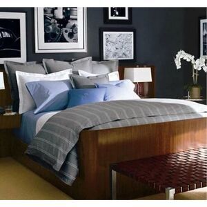Ralph Lauren standard grey and white striped pillowcase  - set of four